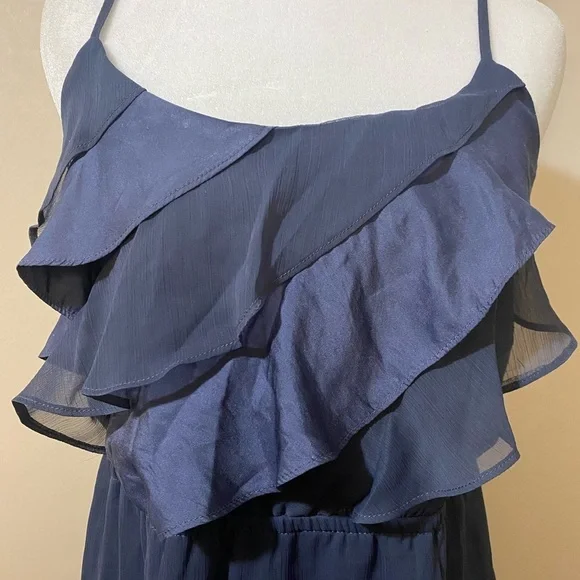 American Eagle Outfitters women’s junior’s dress small sheer navy - Picture 2 of 8